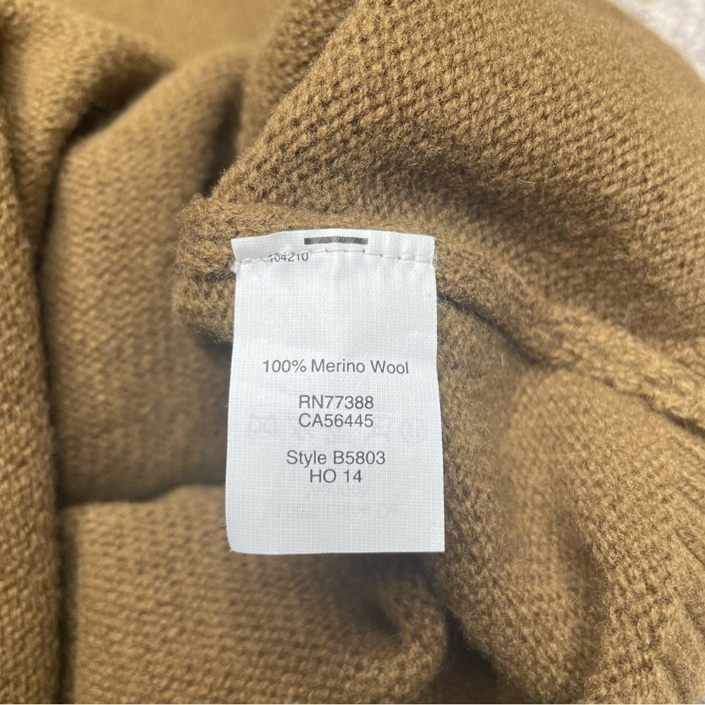 Madewell Striped Sleeve Merino Wool Zipper Sweater Extra Small Green Grey B5803 - Picture 7 of 11